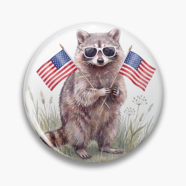 Item preview, American Flag Sophie Raccoon designed and sold by Simplysnowden.