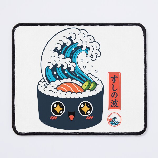 Item preview, Kawaii Great Wave Sushi Roll Japanese Food designed and sold by Imaginationbeyond.