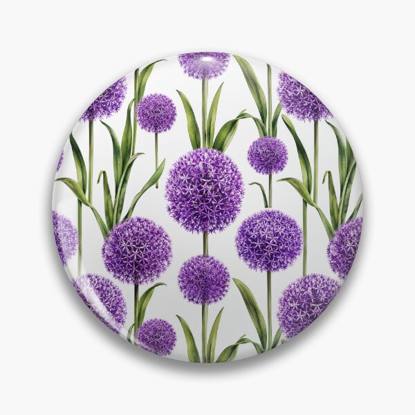 Item preview, Allium Purple Globe Dedicated Watercolor Seamless Pattern designed and sold by Inkworksbyshery.