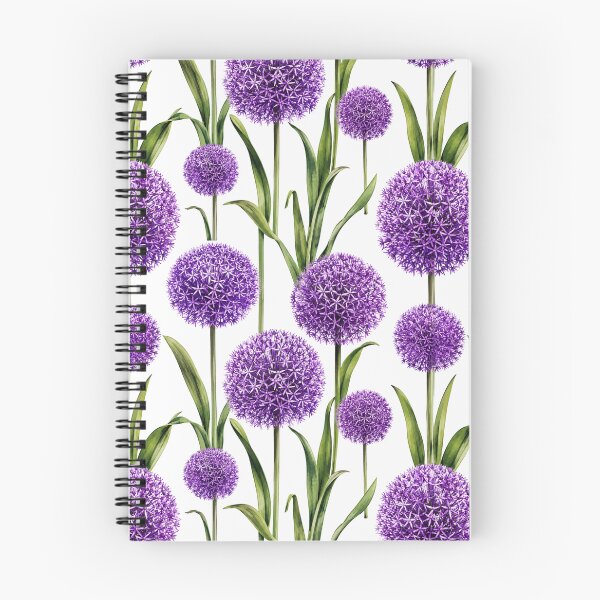 Item preview, Allium Purple Globe Dedicated Watercolor Seamless Pattern designed and sold by Inkworksbyshery.