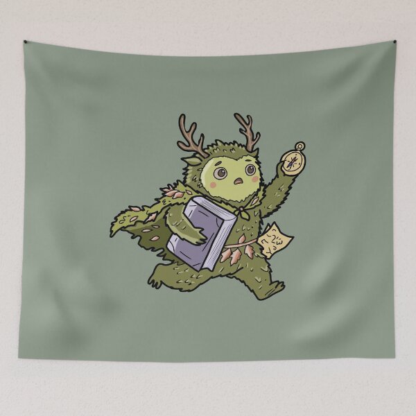 Item preview, Forest Spirit Explorer Folk Art Woodland Creature designed and sold by LeshanArt.