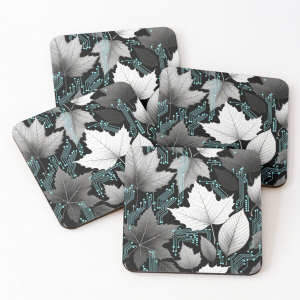 Item preview, High Contrast Black White Maple Leaves designed and sold by IntelliMindDesigns.