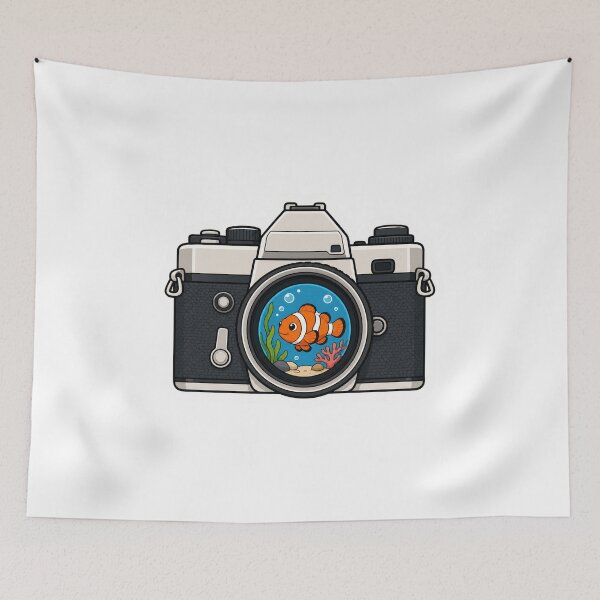Item preview, Kawaii Clownfish Vintage Camera Sticker designed and sold by PND7777.