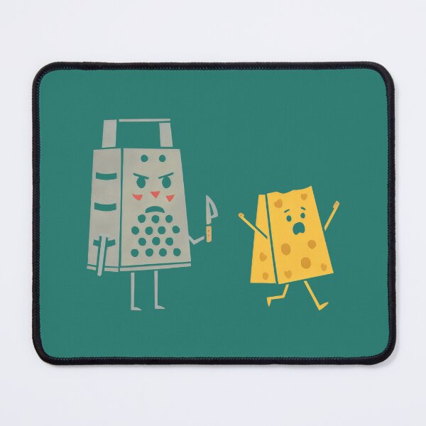 Item preview, Funny Cheese Running Away From Grater Cute Food Pun designed and sold by MyHappyArtShop.