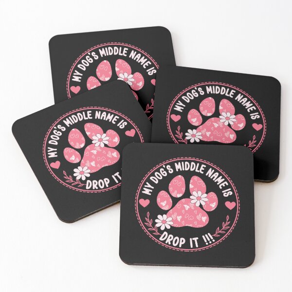 Item preview, My Dog's Middle Name Is Drop It - Funny Cute Floral Paw Print designed and sold by the-Z3nith.