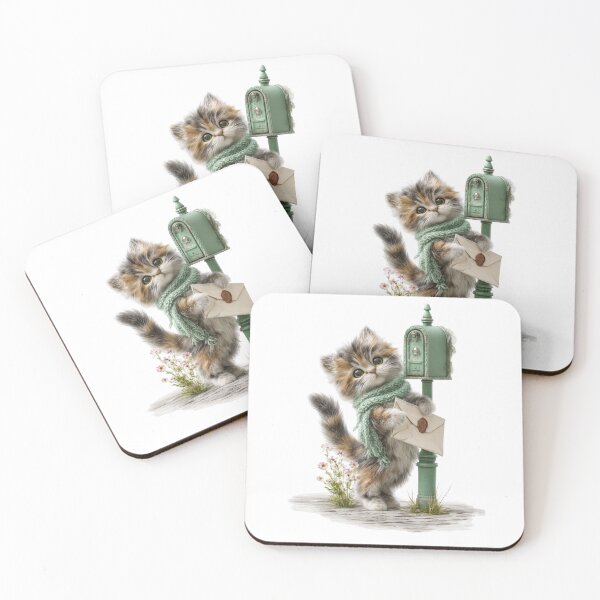Item preview, Little Mail Cat designed and sold by Helenaphotoart.
