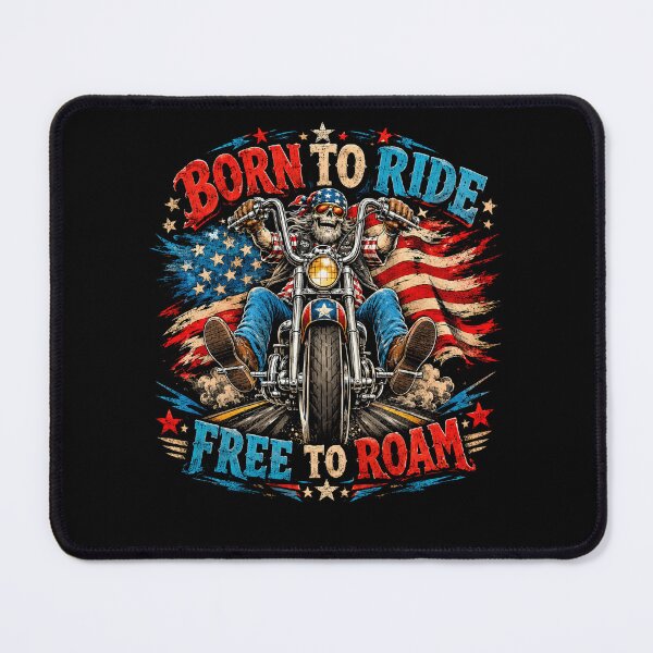 Item preview, Born To Ride Free To Roam Biker Motorcycle Patriot designed and sold by HumansStuck12.