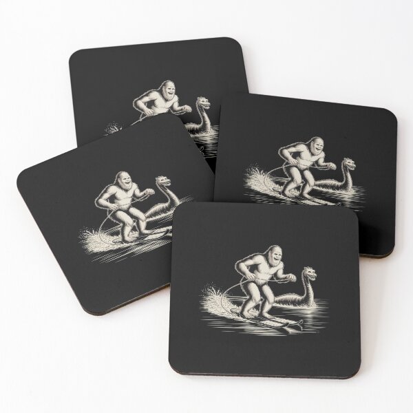 Item preview, Bigfoot Water Skiing Behind Nessie Cryptid Humor designed and sold by ZACK ART.
