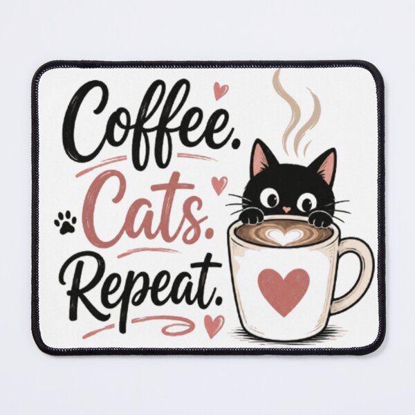 Item preview, Coffee Cats Repeat Funny Cat Lover Coffee Lover T-Shirt designed and sold by 1PRINTORA1.