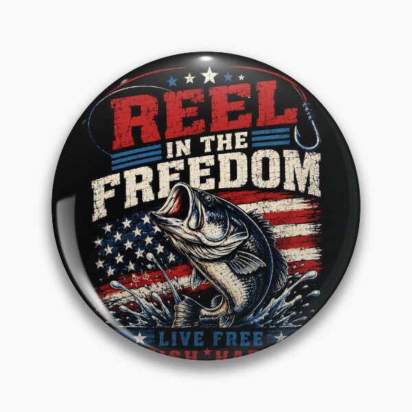 Item preview, Reel In The Freedom Live Free Fish Hard American Fisherman Patriotic Angler designed and sold by HumansStuck12.