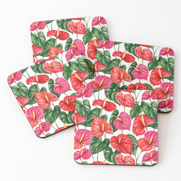 Item preview, Anthurium Flamingo Dedicated Watercolor Seamless Pattern designed and sold by Inkworksbyshery.