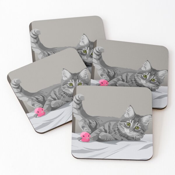 Item preview, Gray cat playing designed and sold by NorthNook.