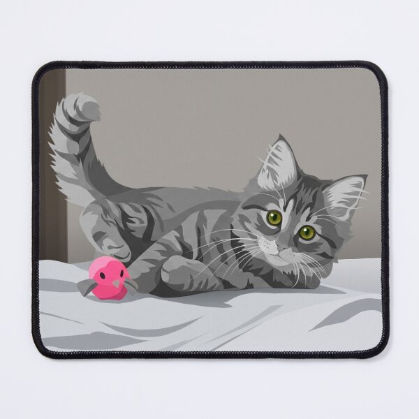Item preview, Gray cat playing designed and sold by NorthNook.