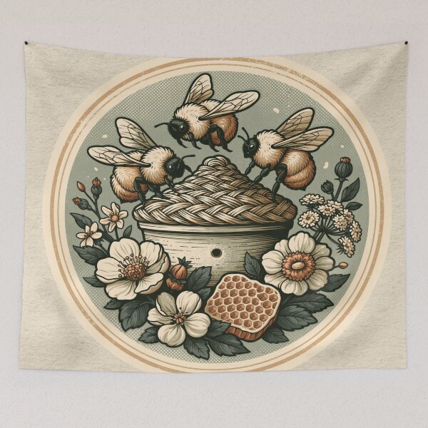 Item preview, Beekeeper Gift - Vintage Bee Skep Apiary Badge Tee designed and sold by FrostyFrisby.