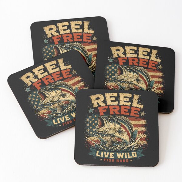 Item preview, Reel Free Live Wild Fish Hard American Fishing Fisherman Patriot Outdoors designed and sold by HumansStuck12.