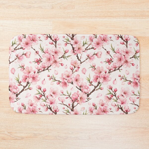 Item preview, Peach Blossom Branch Dedicated Watercolor Seamless Pattern designed and sold by Inkworksbyshery.