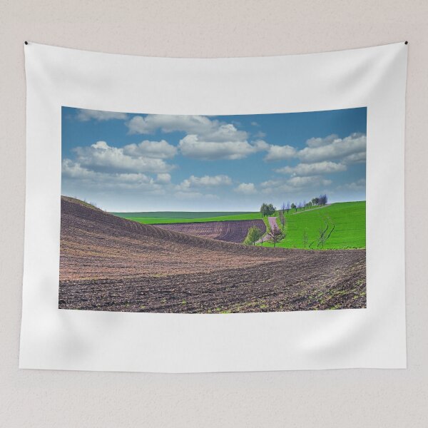 Item preview, Plowed and green wheat fields,Moravia rolling hills at spring,Chech Republic designed and sold by goceris.