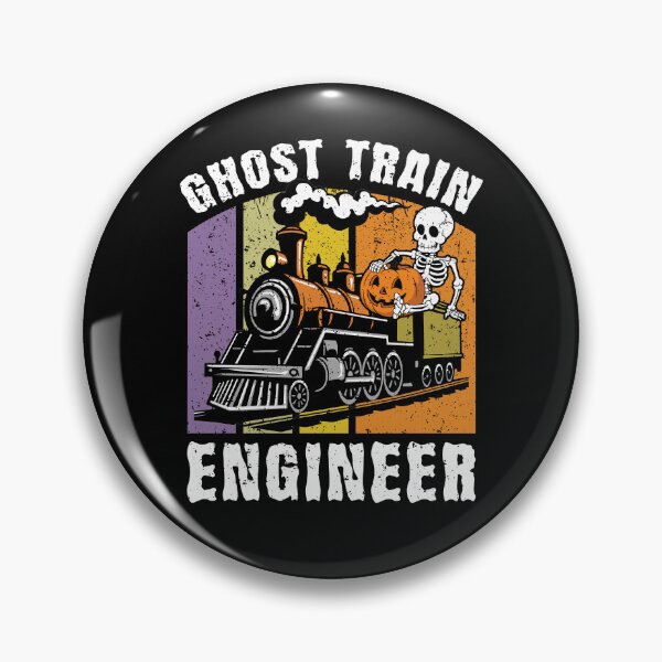 Item preview, Ghost Train Engineer Retro Vintage Halloween Skeleton Locomotive designed and sold by Dmetalx Art Apparel.