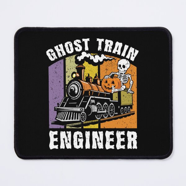 Item preview, Ghost Train Engineer Retro Vintage Halloween Skeleton Locomotive designed and sold by Dmetalx Art Apparel.