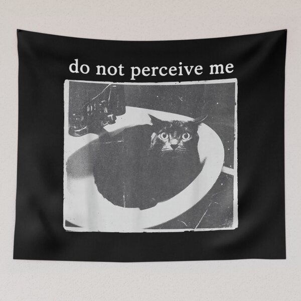 Item preview, Do Not Perceive Me Funny Black Cat Introvert Meme Vintage Design designed and sold by DuneHaicna.
