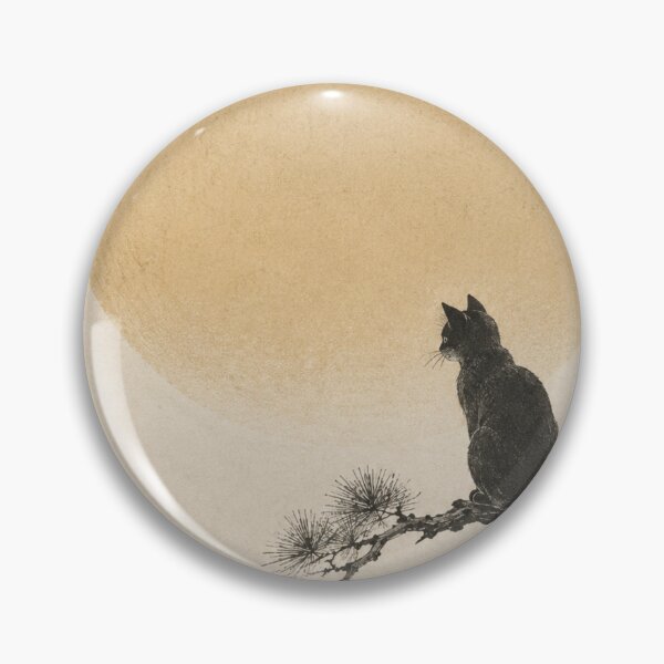 Item preview, Black Cat and Full Moon – Minimalist Japanese Woodblock Style | Edo Cats No. 2 designed and sold by Planthem.