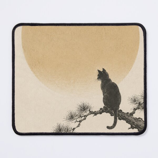 Item preview, Black Cat and Full Moon – Minimalist Japanese Woodblock Style | Edo Cats No. 2 designed and sold by Planthem.