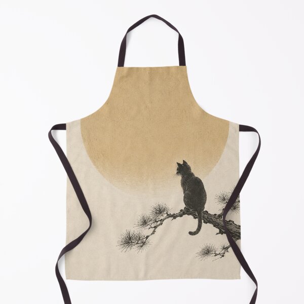Item preview, Black Cat and Full Moon – Minimalist Japanese Woodblock Style | Edo Cats No. 2 designed and sold by Planthem.
