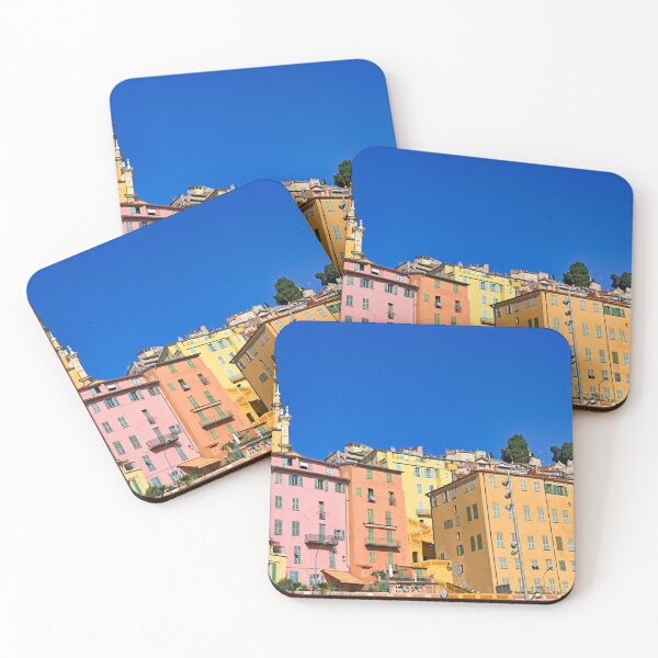 Item preview, Old buildings and church tower in Menton city, France, summertime designed and sold by goceris.