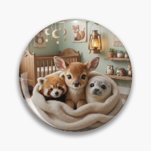 Item preview, ​Cute animals in a knitted basket. designed and sold by JoyNest = "The nest of joy".