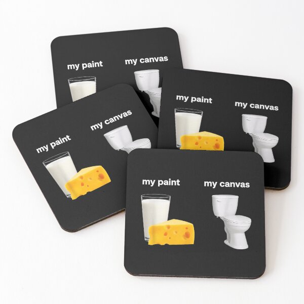 Item preview, My Paint My Canvas Funny Milk Cheese Toilet Dad Joke Design designed and sold by DuneHaicna.