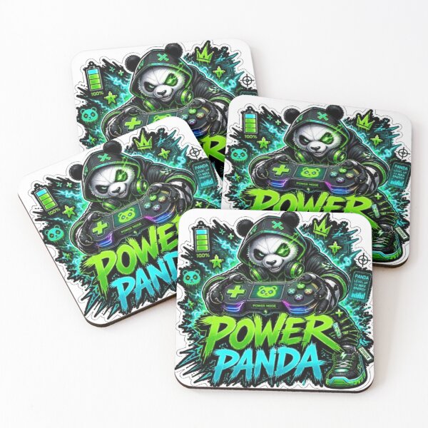 Item preview, POWER PANDA Gaming Sticker | Neon Cyber Panda Esports Streetwear Graphic Design designed and sold by Stylestickers55.
