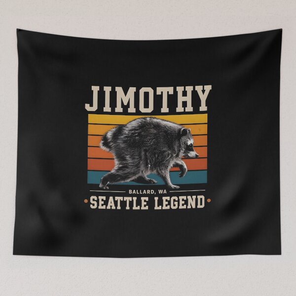 Item preview, Seattle Legend Jimothy Funny Viral Raccoon Vintage T-Shirt designed and sold by egabilo.