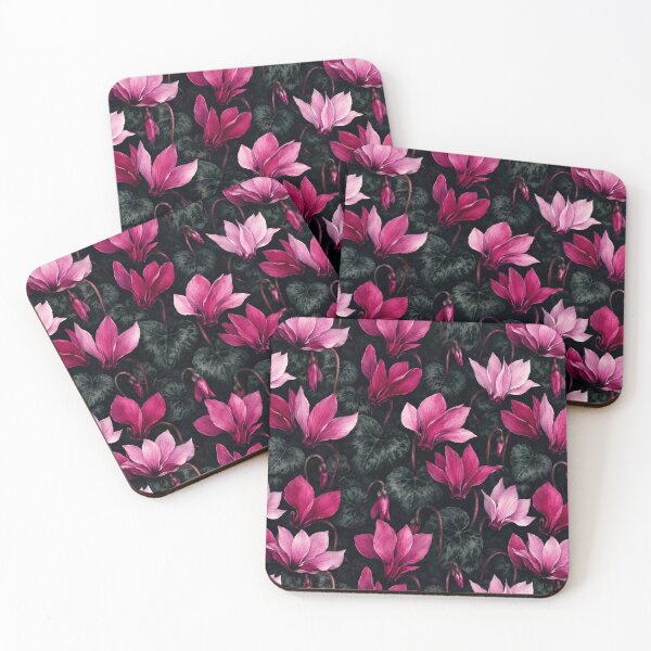 Item preview, Cyclamen Winter Dark Moody Watercolor Seamless Pattern designed and sold by Inkworksbyshery.