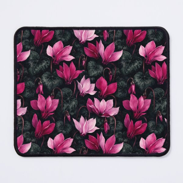 Item preview, Cyclamen Winter Dark Moody Watercolor Seamless Pattern designed and sold by Inkworksbyshery.