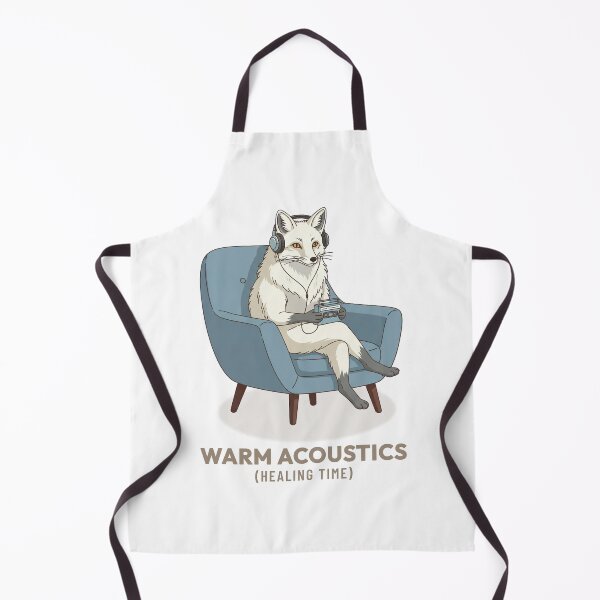 Item preview, White Fox Listening To Music Vintage Aesthetic designed and sold by COZY VINTAGE animal.