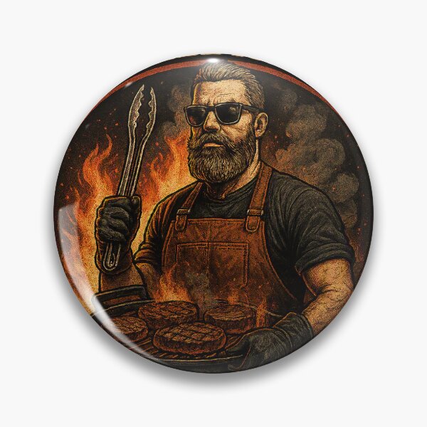Item preview, The Grill Father – The BBQ Boss? Vintage Bearded Design Humor Father's Day Barbecue designed and sold by SpitfireDesign.