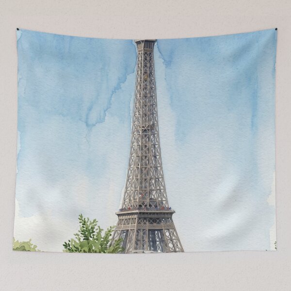 Item preview, Eiffel Tower Rising Above the Treetops — Vertical Paris Watercolor designed and sold by M.ALK.Watercolor.