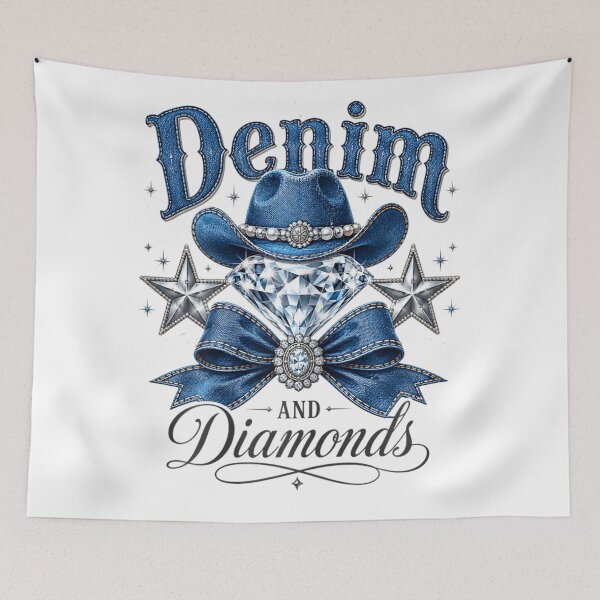 Item preview, Denim And Diamonds Western Cowgirl Glam Country Chic Vintage Design designed and sold by DuneHaicna.