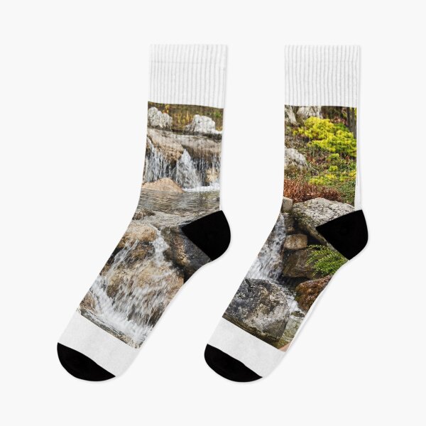Item preview, Little waterfall in Setagaya park, Vienna. View of waterfall in Japanese-style garden at springtime. designed and sold by goceris.