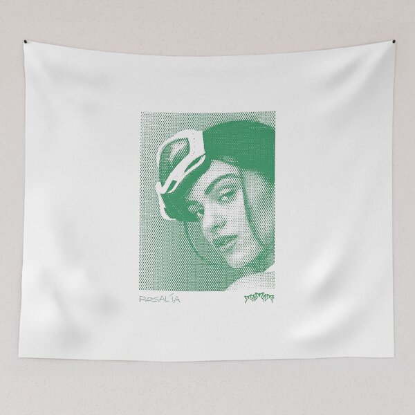 Item preview, Rosalía Green Halftone Portrait Poster Art designed and sold by gringoods.