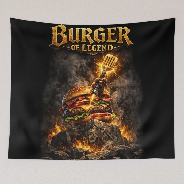 Item preview, Burger Of Legend Epic Cheeseburger Fantasy Vintage T-Shirt designed and sold by irfanshikh.