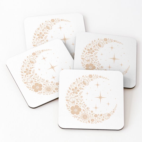 Item preview, Floral Crescent Moon | Botanical Celestial Line Art Design designed and sold by CalmMandala.