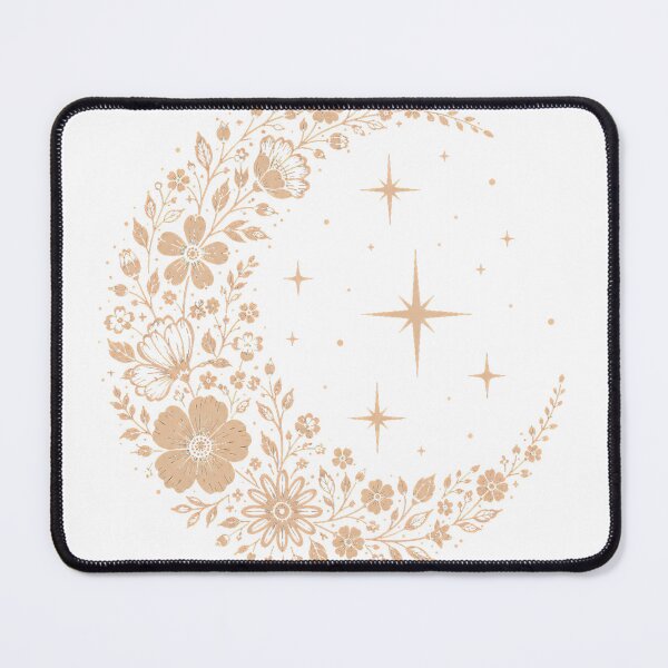 Item preview, Floral Crescent Moon | Botanical Celestial Line Art Design designed and sold by CalmMandala.