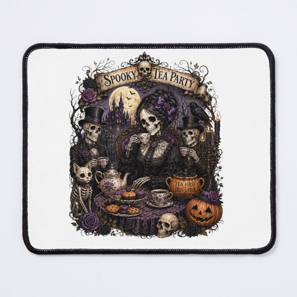 Item preview, Spooky Tea Party Gothic Skeleton Halloween Victorian Haunted Gathering designed and sold by vampbabe54.