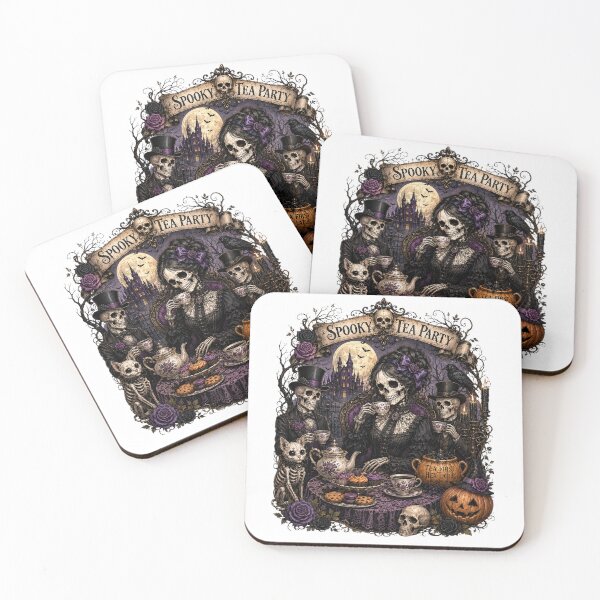 Item preview, Spooky Tea Party Gothic Skeleton Halloween Victorian Haunted Gathering designed and sold by vampbabe54.