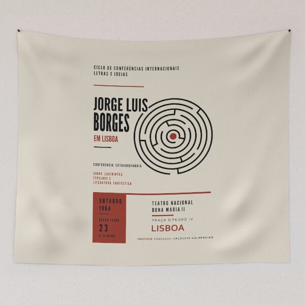 Item preview, Jorge Luis Borges Fictional Lecture Poster | Minimalist Literary Wall Art designed and sold by FULLER FACTORY.
