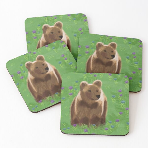 Item preview, Brown Bear in the Flowers designed and sold by ArtsySpencer.