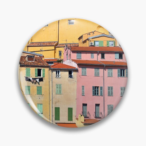 Item preview, Colorful old buildings in Menton city, France, summertime designed and sold by goceris.