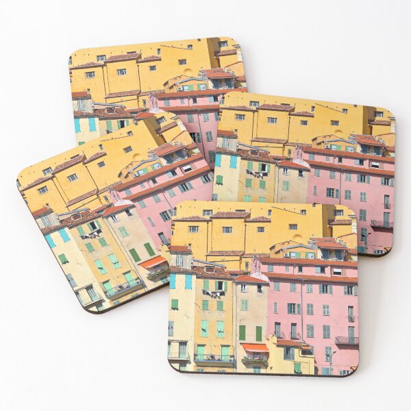 Item preview, Colorful old buildings in Menton city, France, summertime designed and sold by goceris.