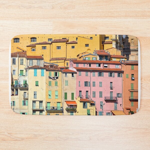 Item preview, Colorful old buildings in Menton city, France, summertime designed and sold by goceris.